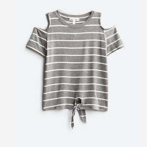 NWT Grey cold shoulder tie front top. Size L
